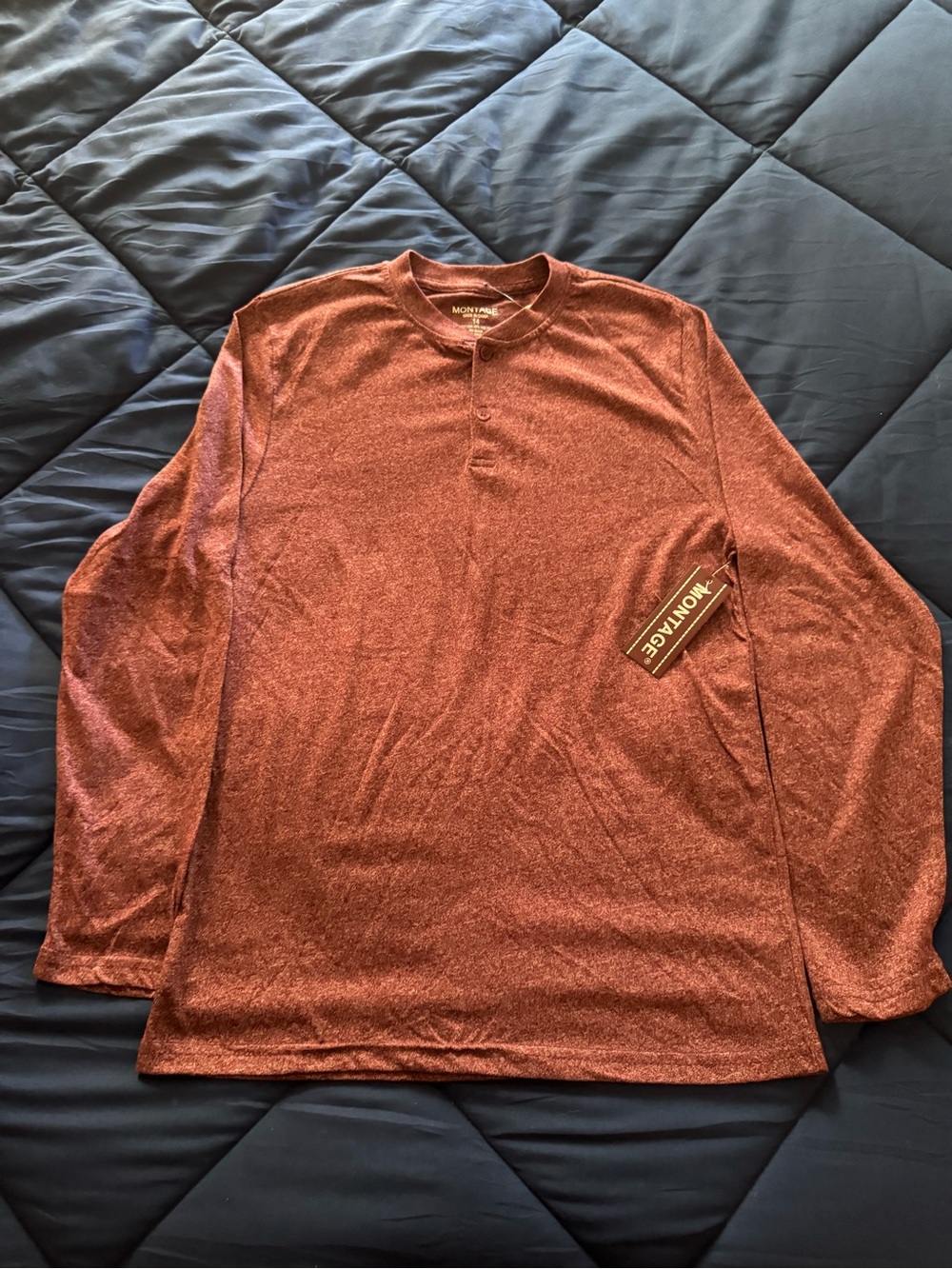 Boys Long-Sleeve Henley Shirt - Burgundy